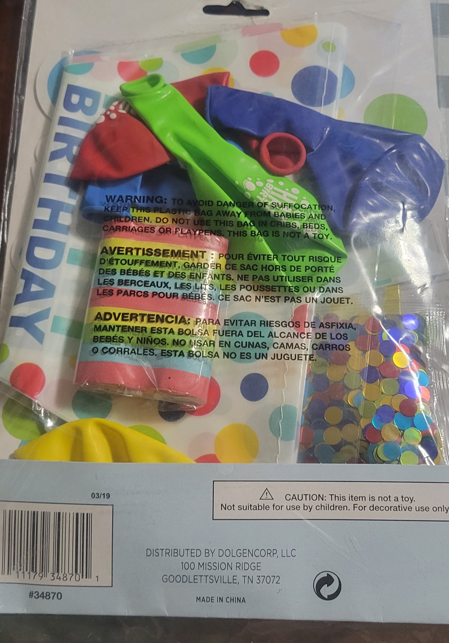 Birthday Party Decorating Kit- Set of 3