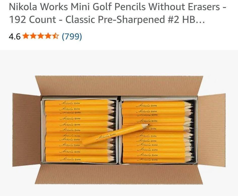 Golf Pencils without Erasers