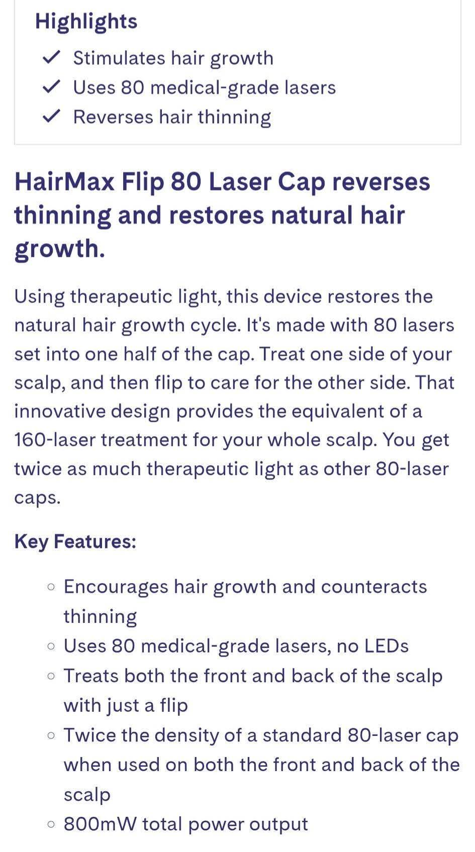 HairMax Flip 80 Laser Cap