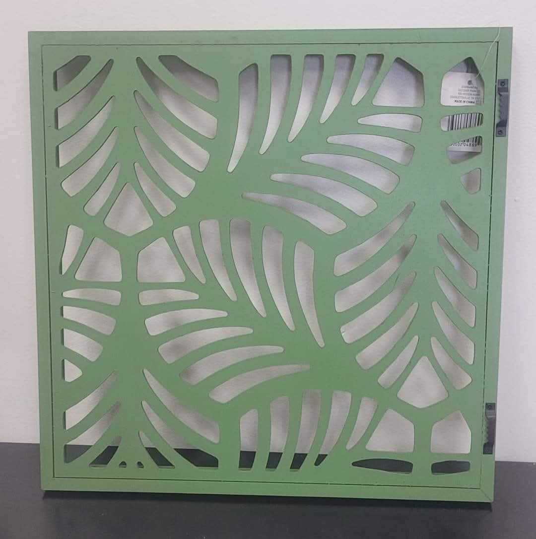 Lattice Wall Decor- Set of 2- Green & Black