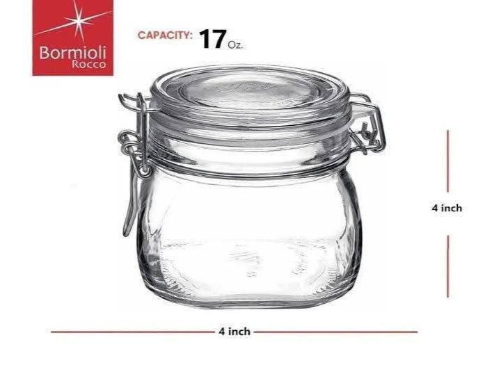 Set of 2 Clear Glass Jars