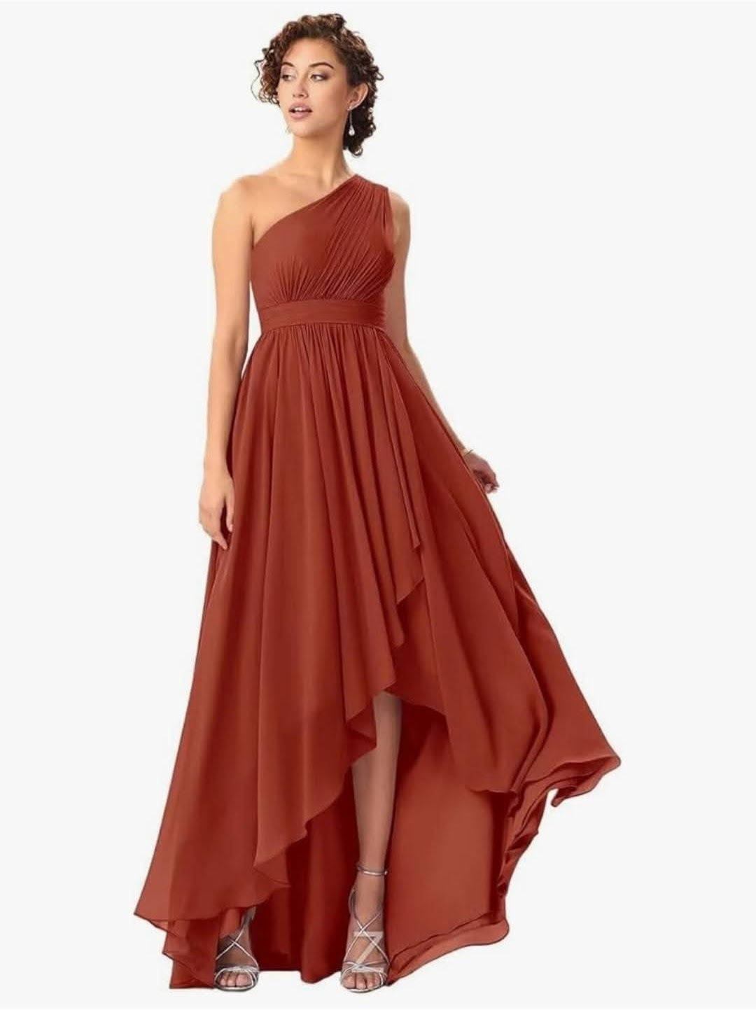 Women's Bridesmaid Evening Gown- Rust