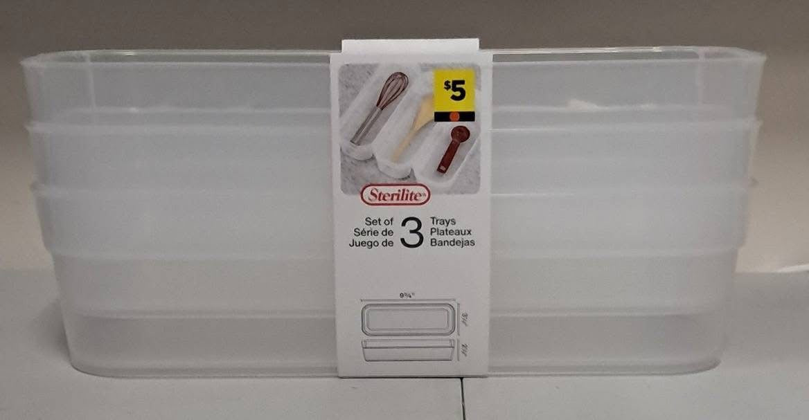 Sterilite Set of 3 Storage Trays