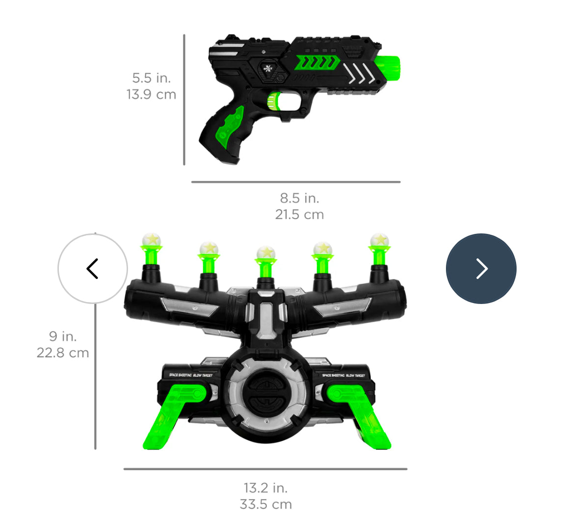 Glow-in-the-Dark Floating Target & Blaster Set w/ 24 Darts and 20 Targets