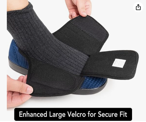 Men's Wide Width Diabetic Slippers- Navy