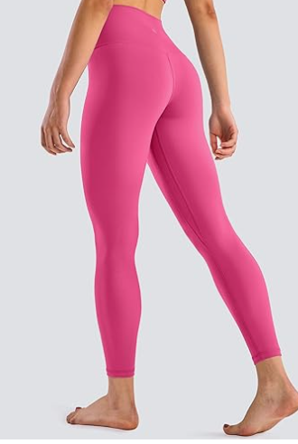 Women's High Waisted Work Out Leggings- Pink