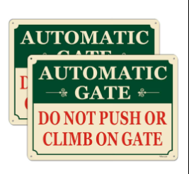 Automatic Gate 2 Pack Tin Signs