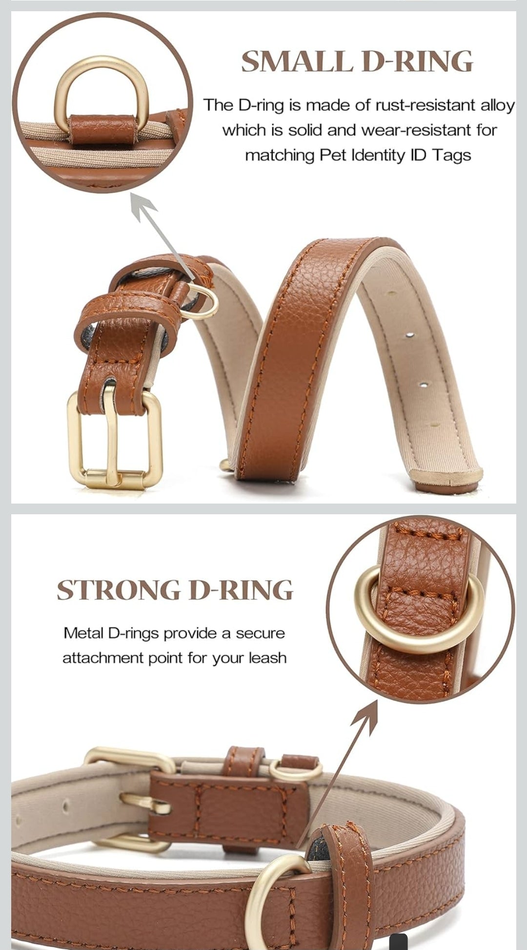 Leather Dog Collar for Small Dogs