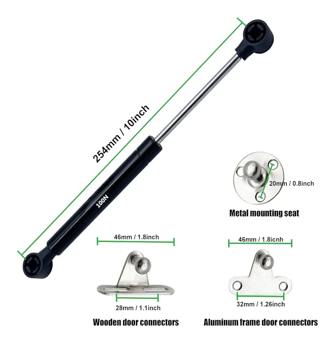 Gas Strut/Spring Hinge for Cabinet Doors set of 4