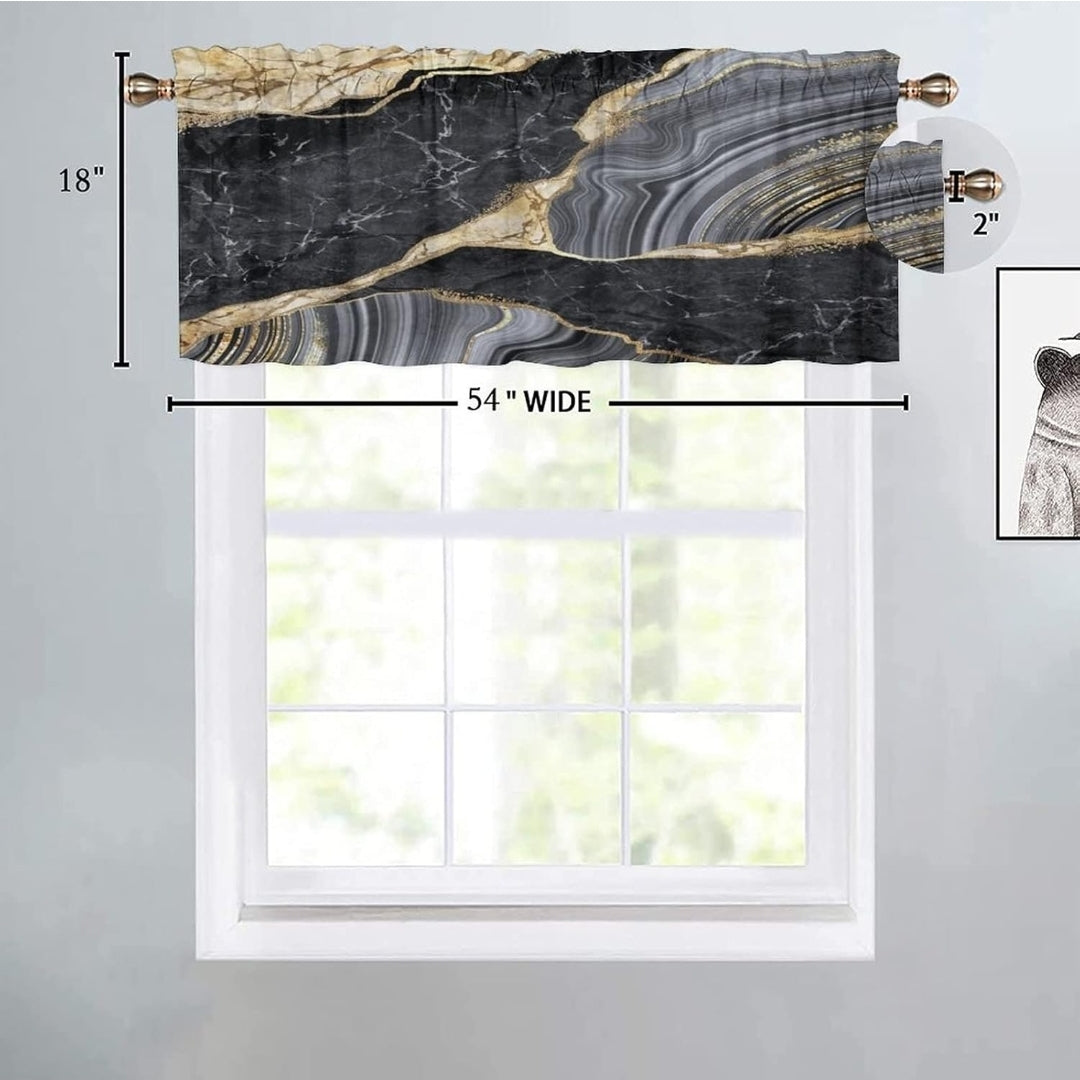 Modern Marble Texture Valance Curtain
