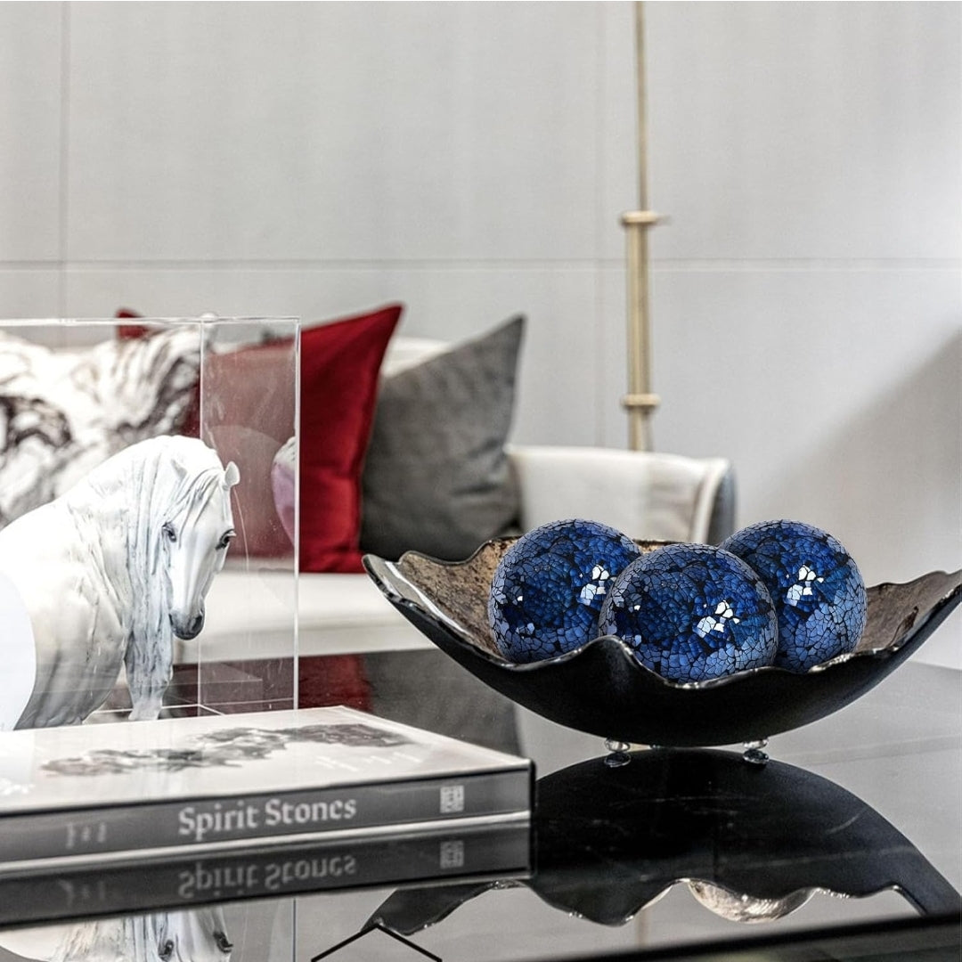 3 Piece Decorative Mosaic Glass Orbs