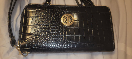 Double Zipper Wallet with Over Shoulder Strap