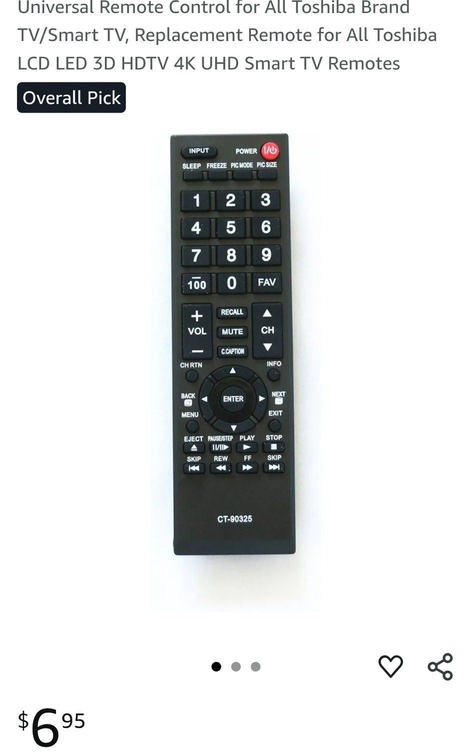 Replacement Remote Control