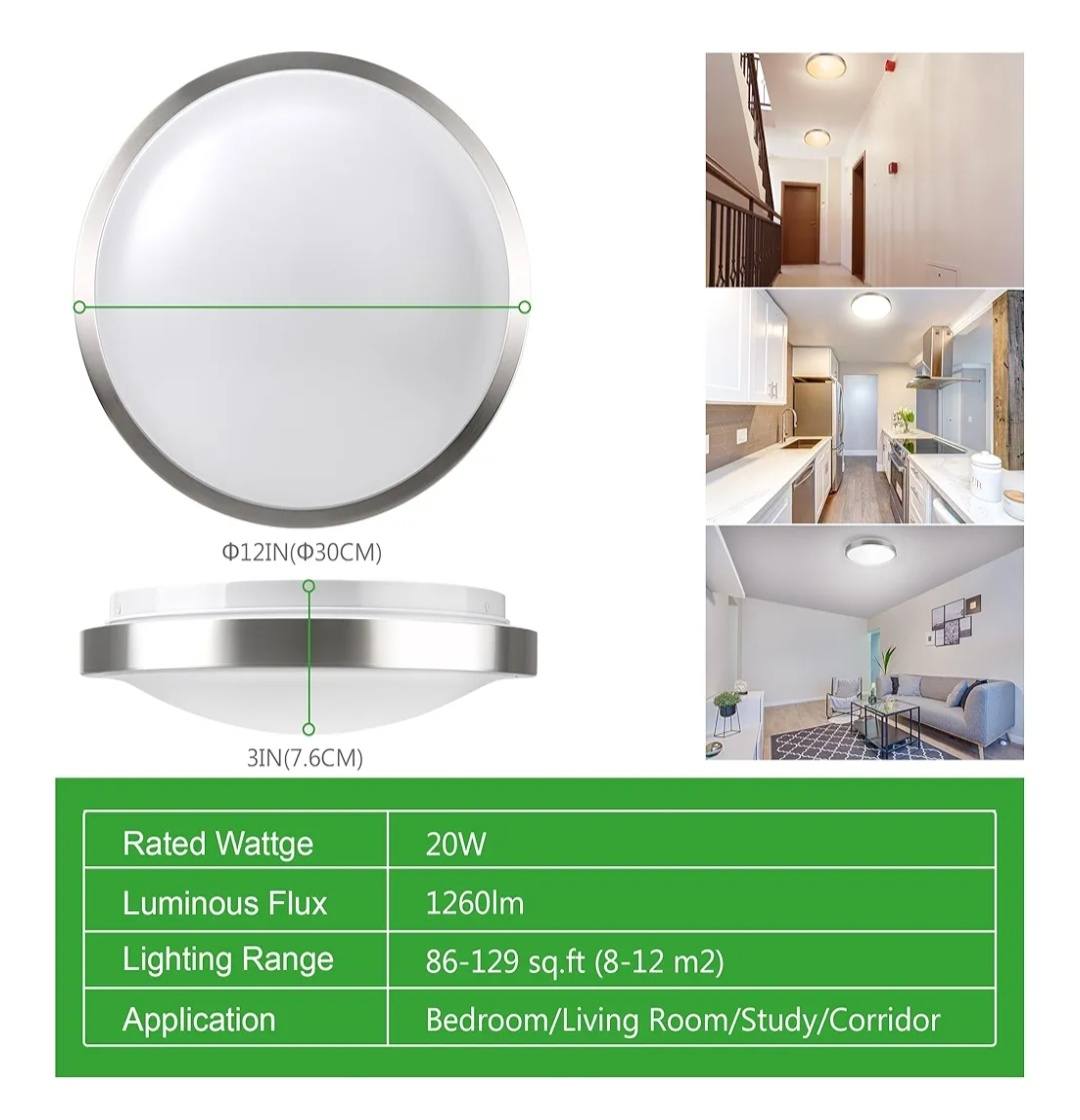 LED Ceiling Light Fixture with Metal Frame