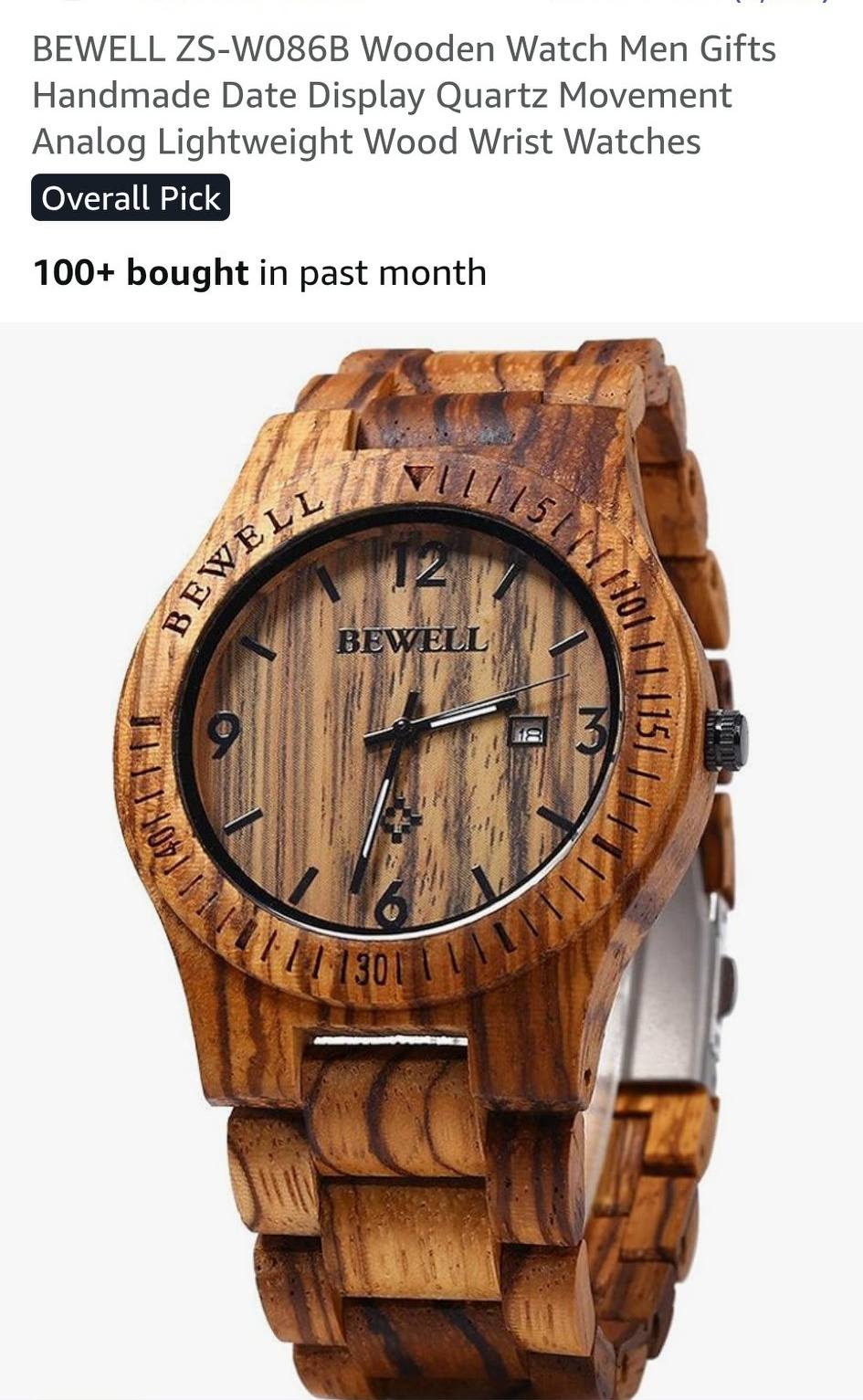 Bewell Wooden Watch