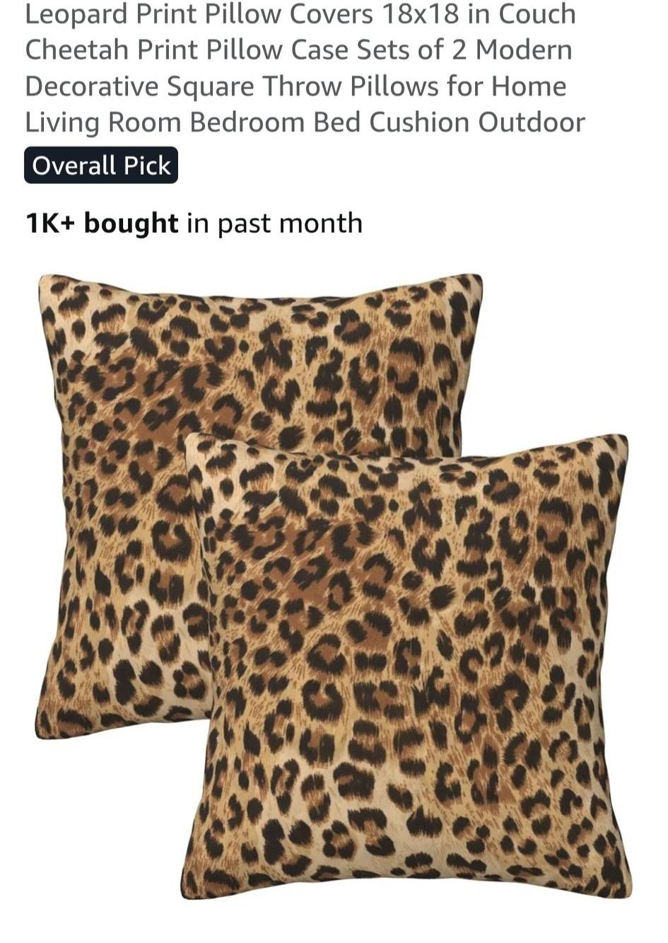 Throw Pillow Covers- Leopard Print