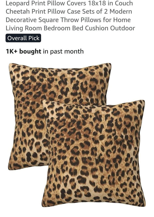 Throw Pillow Covers- Leopard Print
