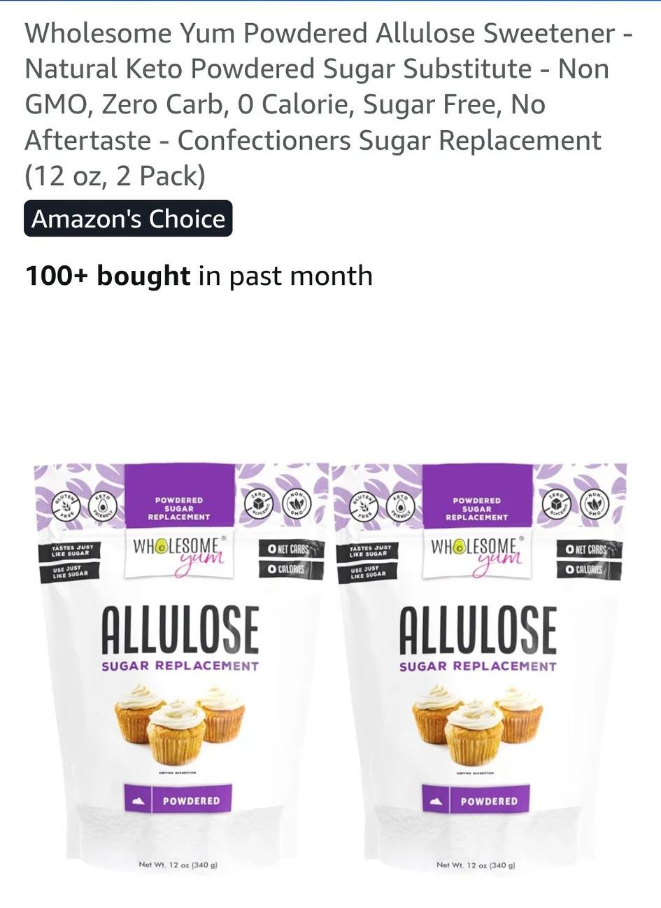 Wholesome Yum Allulose Powdered Sugar Replacement-Set of 2