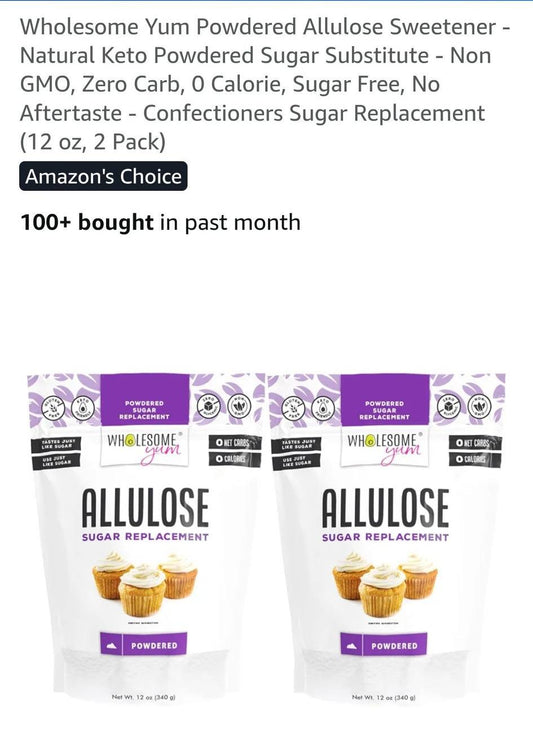 Wholesome Yum Allulose Powdered Sugar Replacement-Set of 2