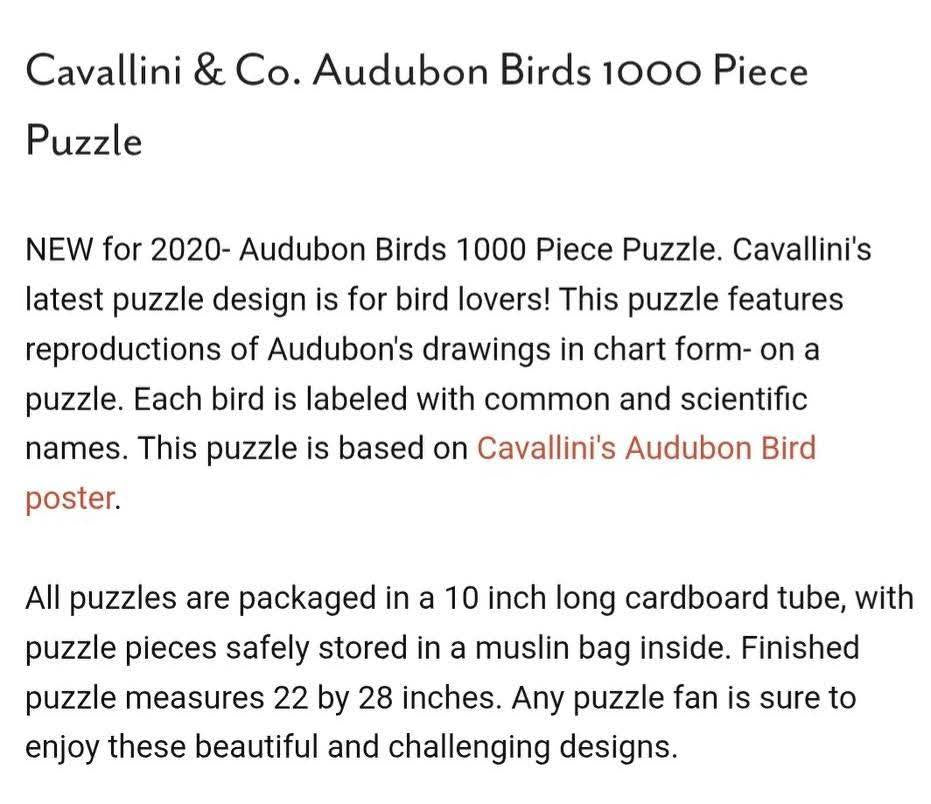 1000 Piece Vintage Bird Puzzle