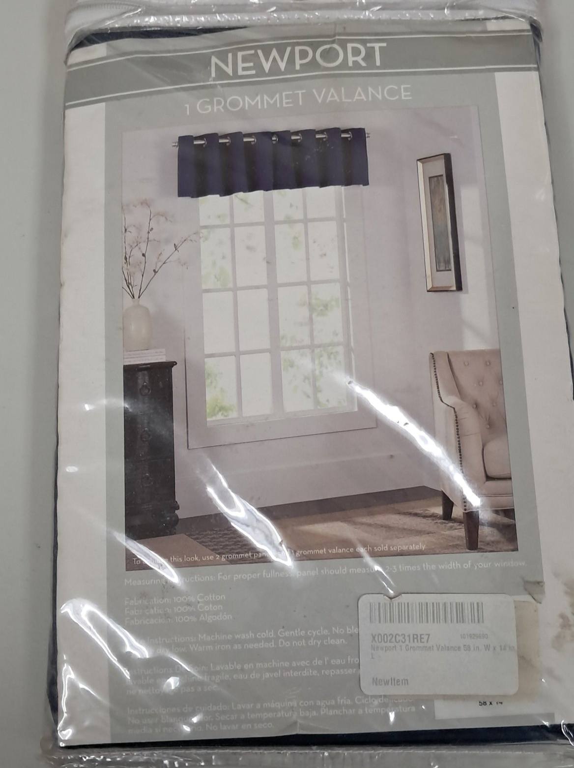 Grommet Valance Navy