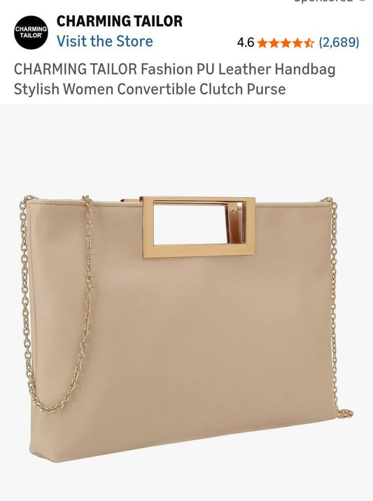 Women's Convertible Clutch Purse- Taupe