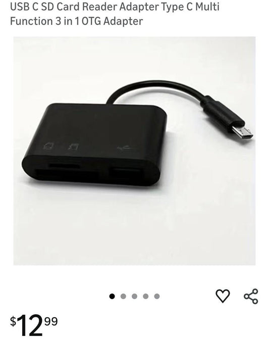 USB Type C SD Card Reader Adapter