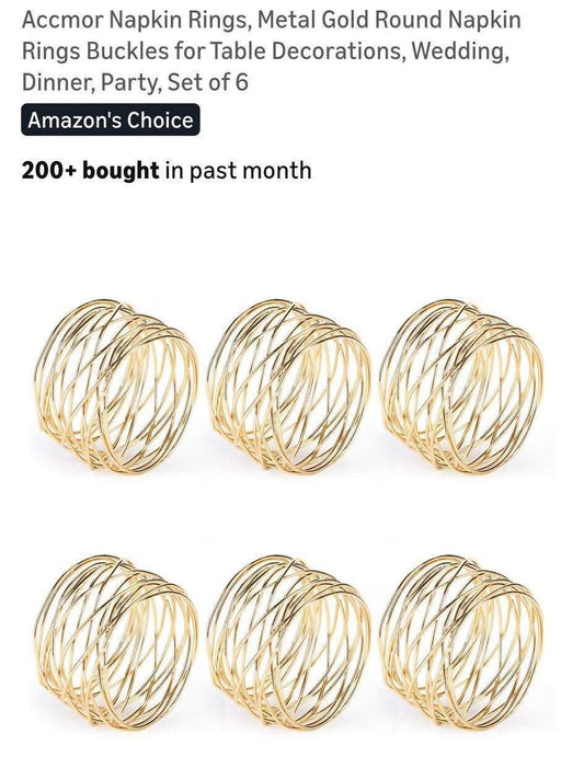Gold Metal Napkin Rings