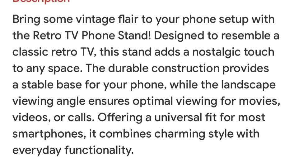 Retro TV Phone Stand Holder