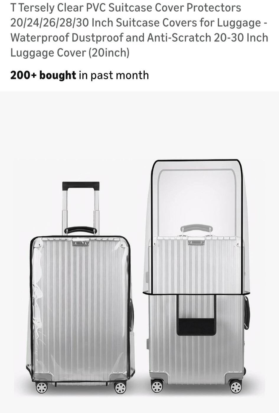 PVC Suitcase Protective Covers- 3 Colors