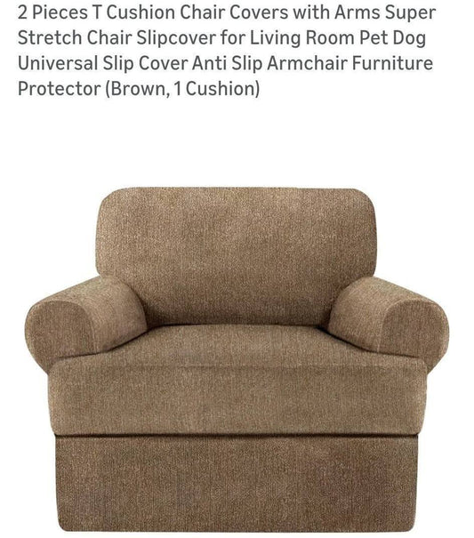 T Sofa Slipcover- Brown