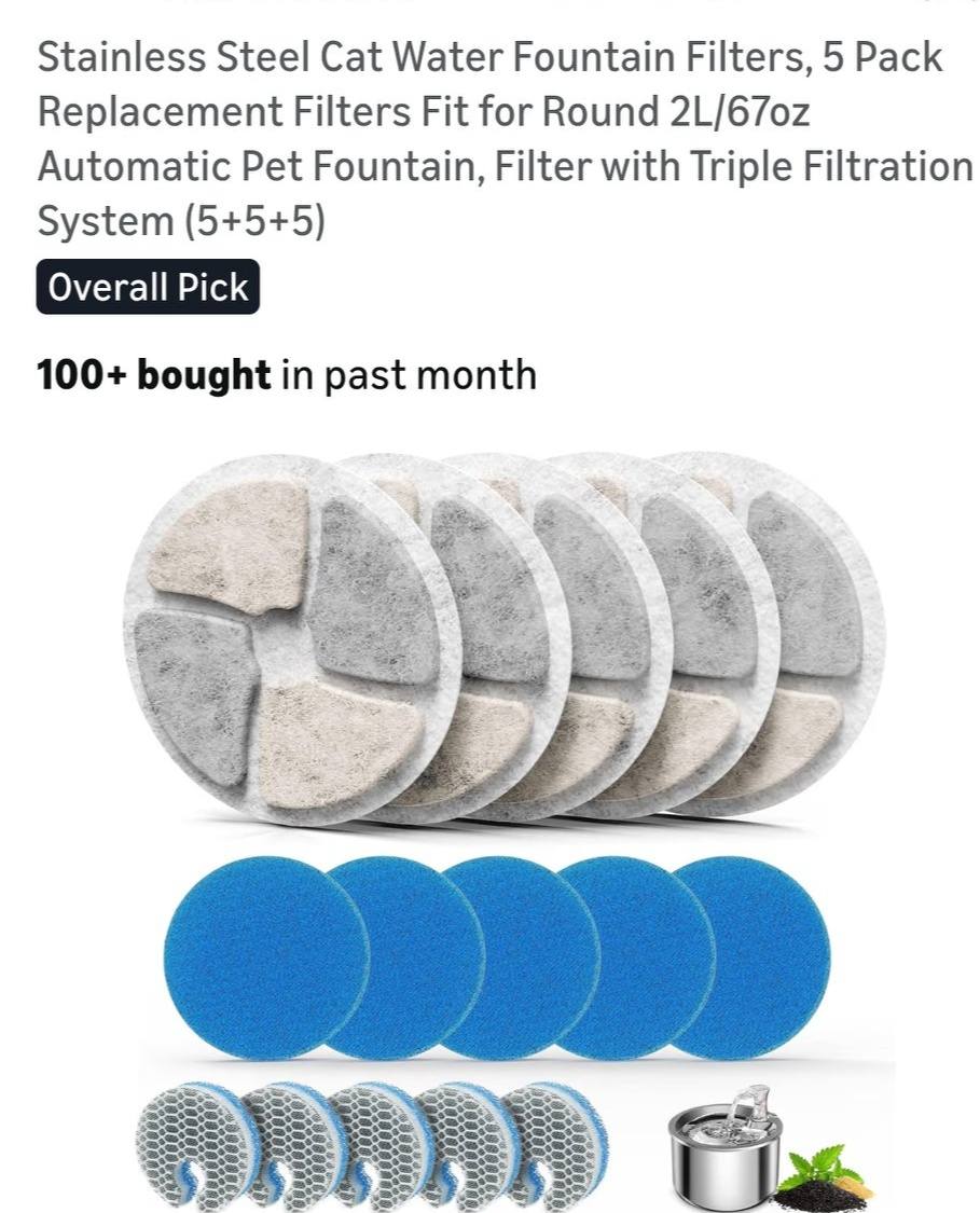 Pet Water Fountain Replacement Filters