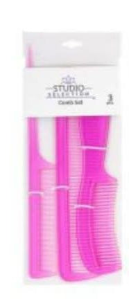 Studio Selection 3 Comb Set- Set of 2 Pink