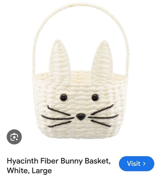 Bunny Easter Baskets- Set of 2 White