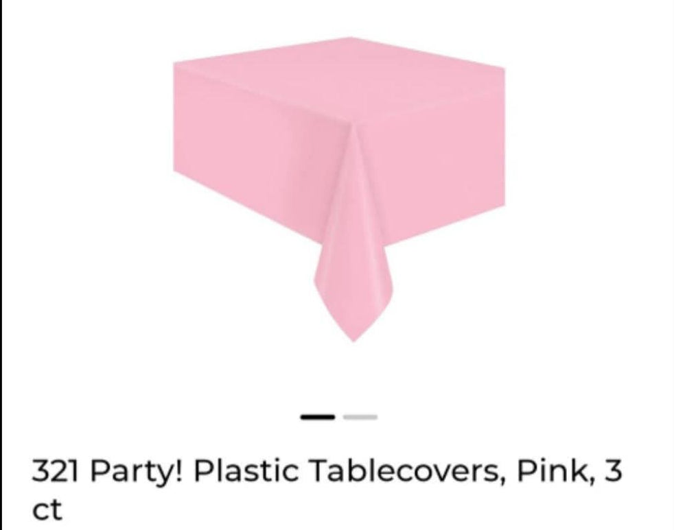 Plastic Tablecovers- Pink- Set of 2