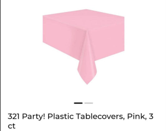 Plastic Tablecovers- Pink- Set of 2