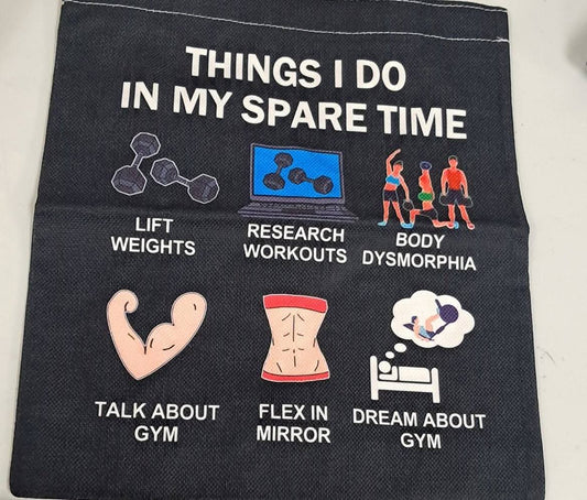 Canvas Tote Bag- Gym Print