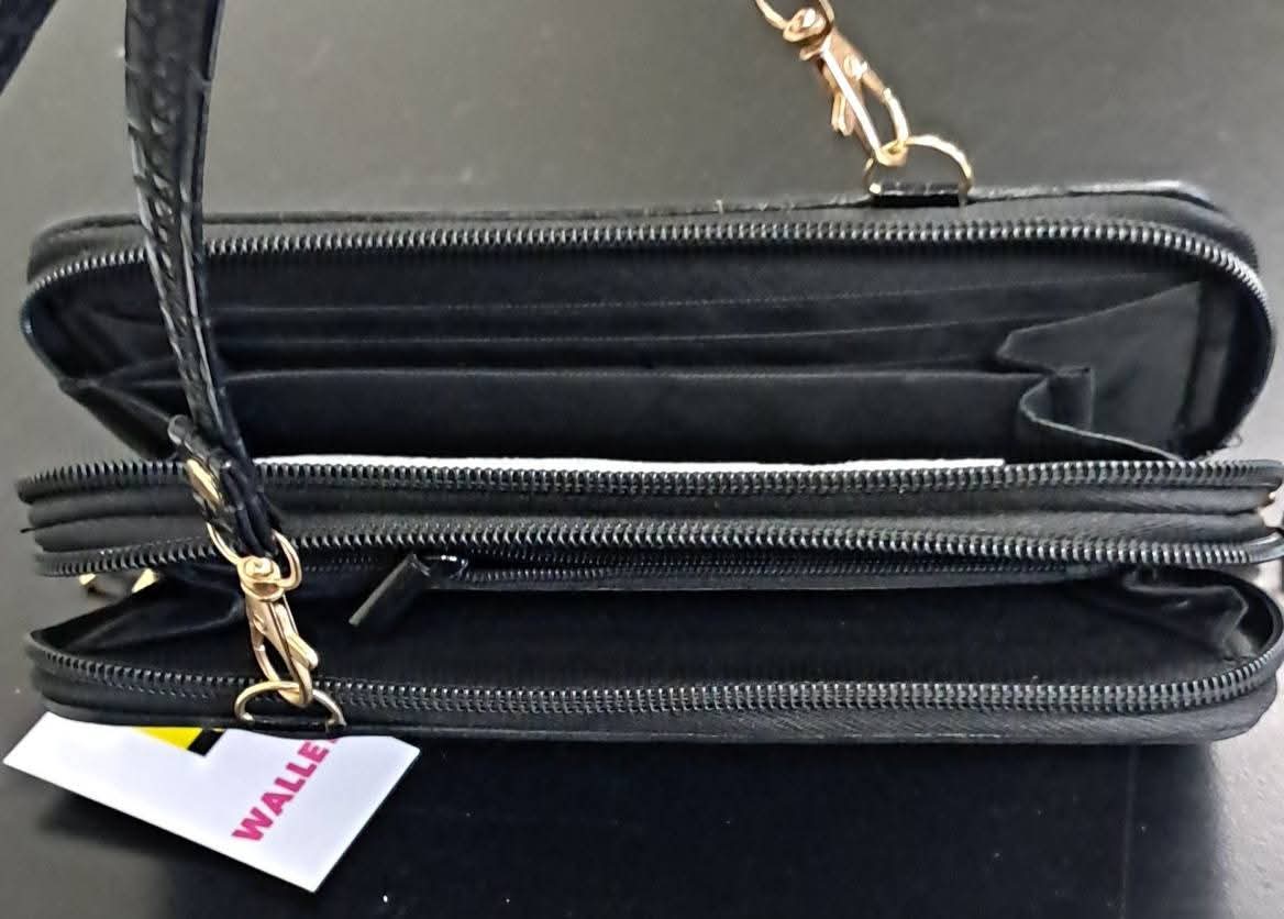 Double Zipper Wallet with Over Shoulder Strap