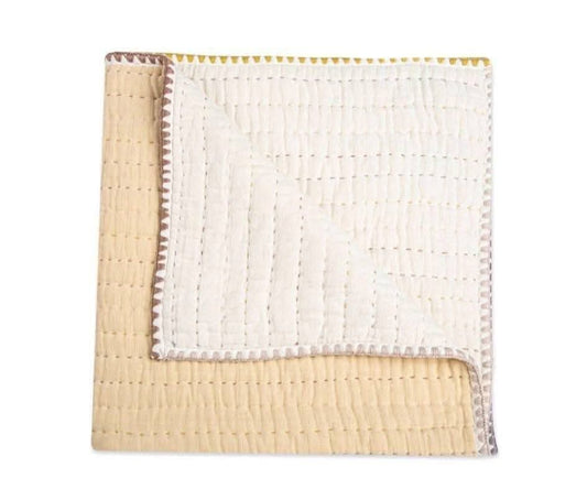 Crane Baby Quilted Reversible Blanket-Kendi Natural