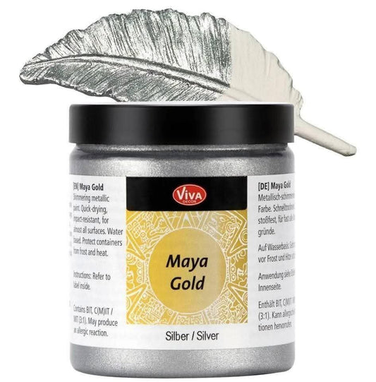 Metallic Acrylic Paint- Maya Gold Silver