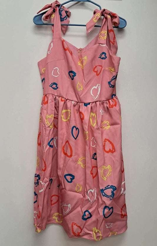Women's Tank Top Dress- Pink with Hearts