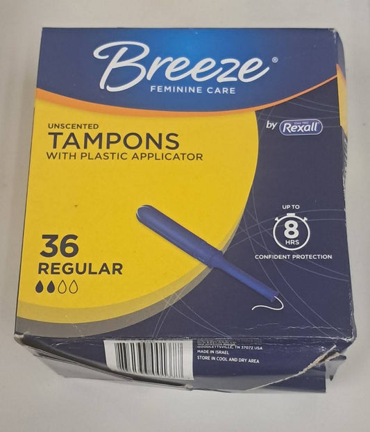 Breeze Unscented Regular Tampons- 36 count