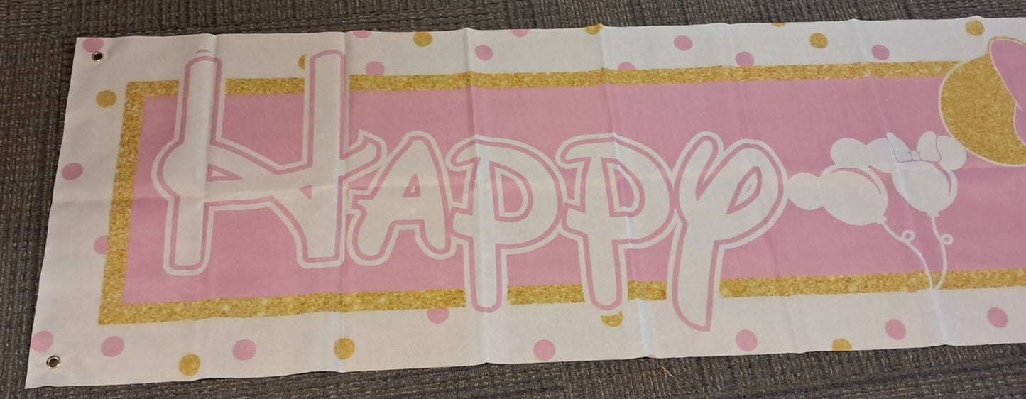 Minnie Mouse Happy 2nd Birthday Banner