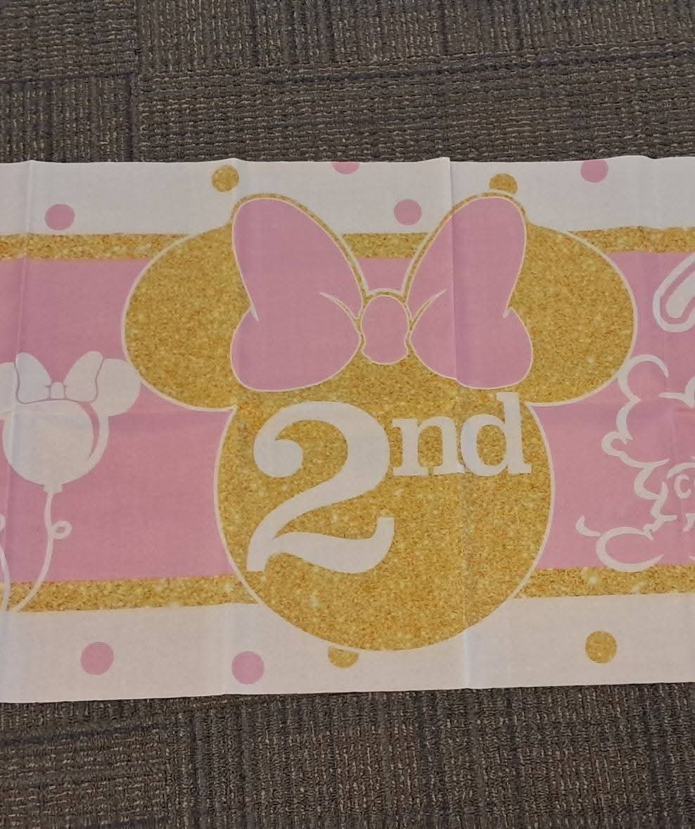 Minnie Mouse Happy 2nd Birthday Banner