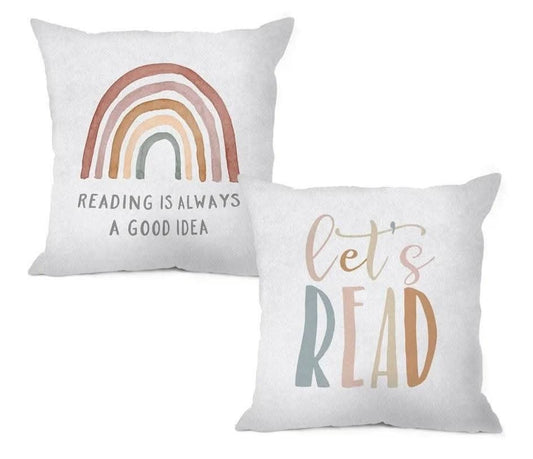 Set of 2 18x18 Throw PIllow Covers- Reading