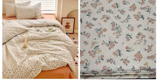 Boho Floral Queen Duvet Cover and Shams