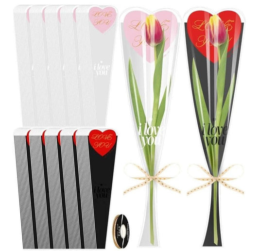Single Rose Sleeves- Pack of 100