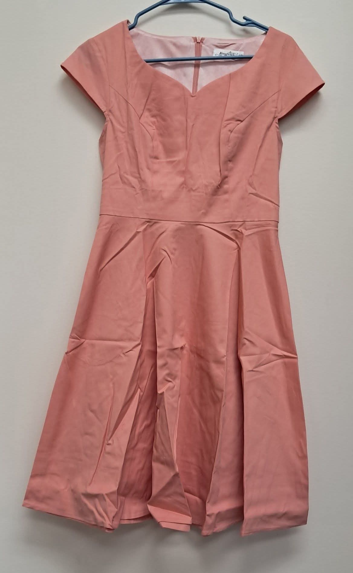 Women's Retro Style Cocktail Dress- Pink