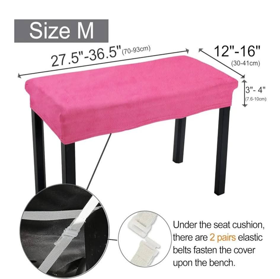 2 Person Piano Bench Cover- Pink