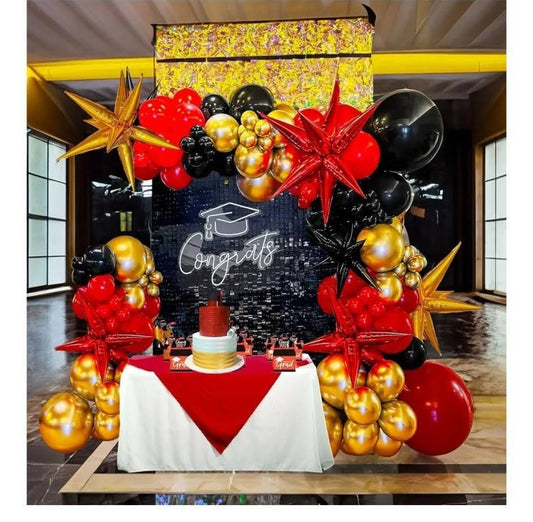 Balloon Kit for Balloon Arches-Red, Gold & Black